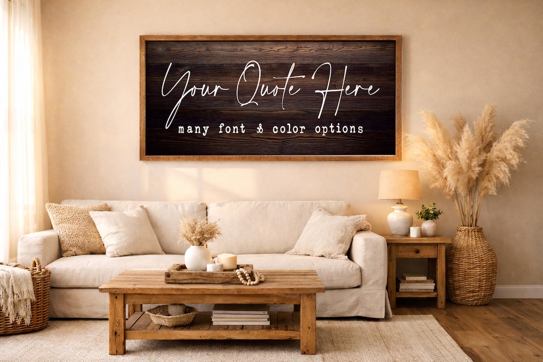 Custom Quote Wooden Sign - Framed Rustic Wood Wall Decor - Farmhouse ...