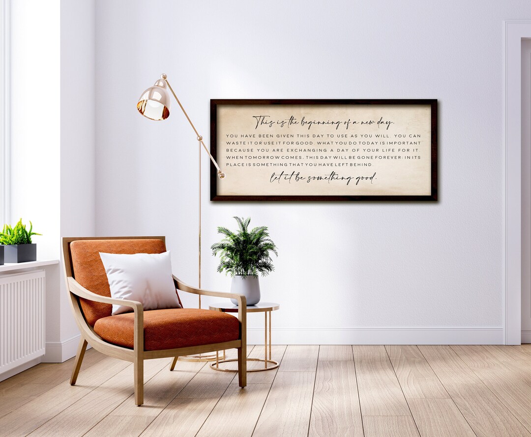 This is the Beginning of A New Day Sign Motivational Wall Decor