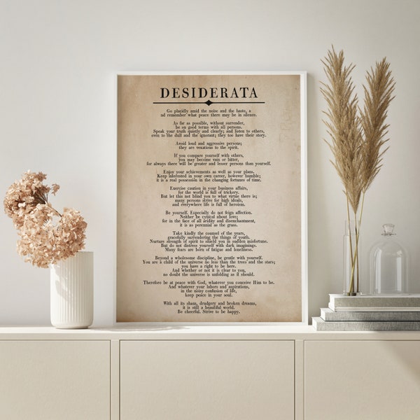 40% OFF Desiderata Book Page Wall art, Max Ehrmann Poem, Home Decor ,Inspirational Words,Motivational Quotes Literature