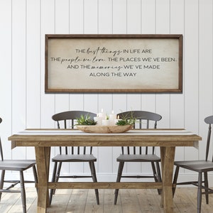 Letreros inspiradores para la decoración del hogar / Letrero "Las mejores cosas de la vida" / Letrero de madera para decoración de pared / Letreros motivacionales / Fondo de papel antiguo