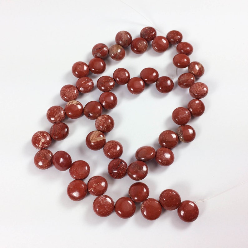 Red Jasper briolette-drilled rondelles 49 beads 15 strand