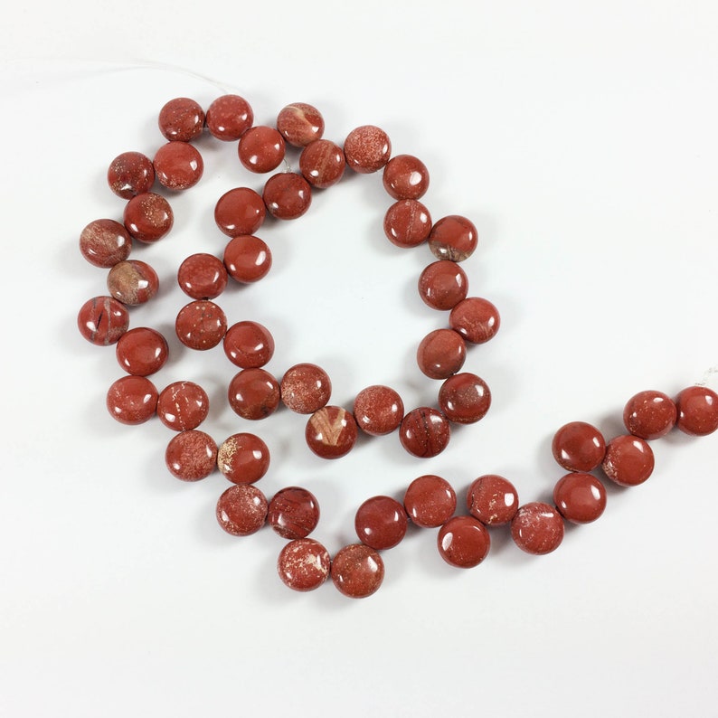 Red Jasper briolette-drilled rondelles 49 beads 15 strand