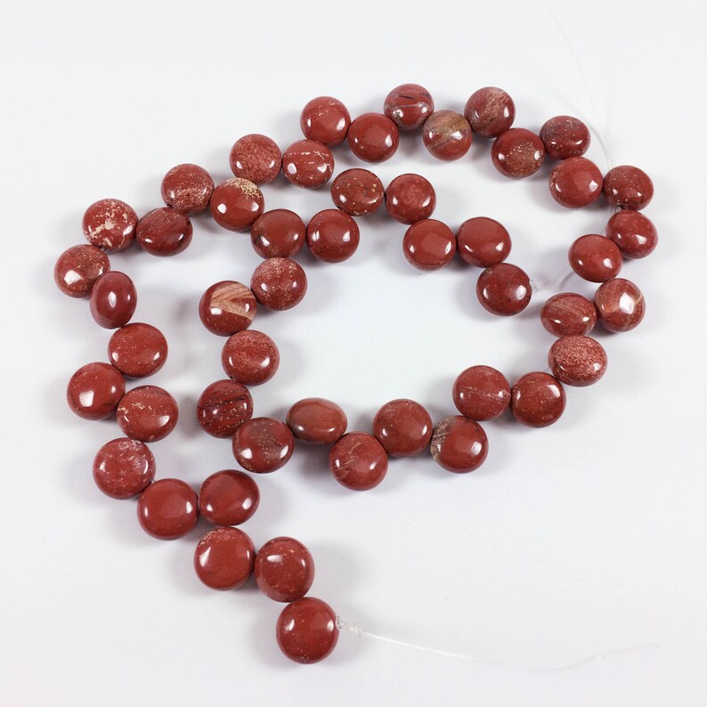 Red Jasper briolette-drilled rondelles 49 beads 15 strand