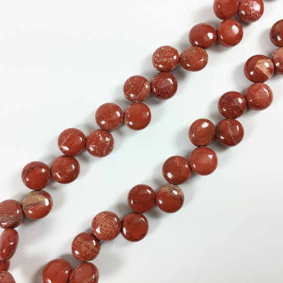 Red Jasper briolette-drilled rondelles 49 beads 15 strand