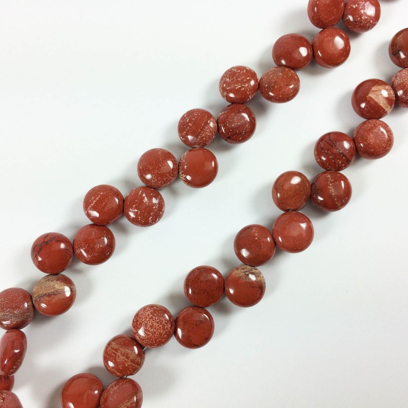 Red Jasper briolette-drilled rondelles 49 beads 15 strand