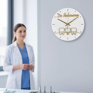 Personalized Dentist Wall Clock, Dental Office Decor, Dentist Gift