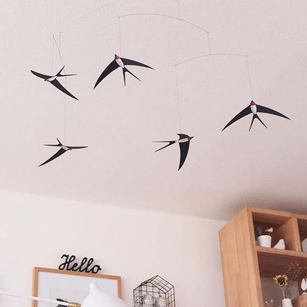 Flying Swallows Birds Nursery Baby Mobile