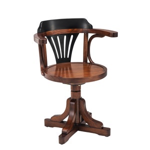 Handmade Solid Wood Home Desk Swivel Armchair