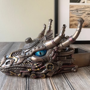 Custom Steampunk Dragon Head With Trinket Box