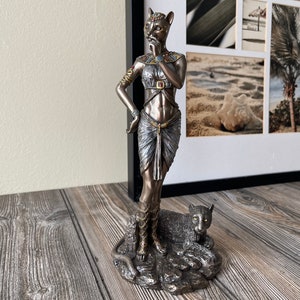 Egyptian Goddess Bastet With Panther Statue