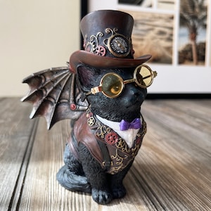 Steampunk Victorian Inventor Cat With Top Hat