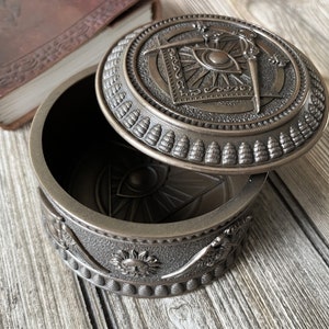 Masonic Eye Of Providence Round Trinket Box