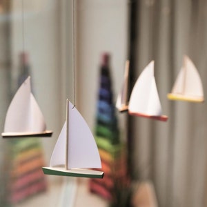 Handmade Sailboats Yachts Baby Crib Mobile