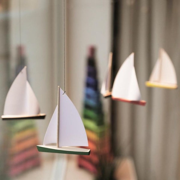 Handmade Sailboats Yachts Baby Crib Mobile