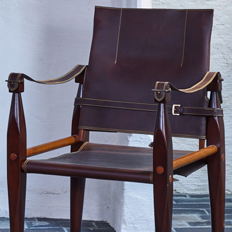 Handmade Bridle Leather Folding Accent Chair Handmade Bridle Leather Folding Accent, Bridle Leather Campaign Chair