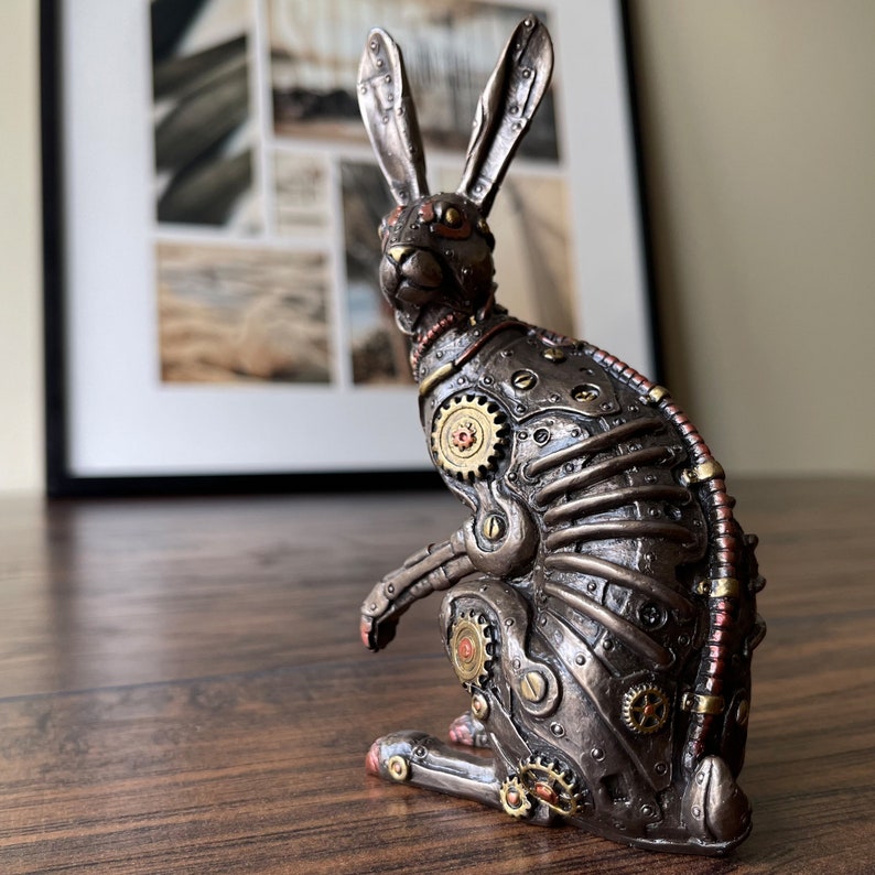 Handmade Steampunk Jack Rabbit Statue Decor Etsy
