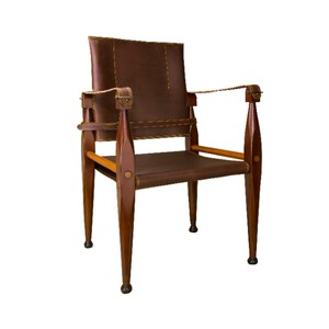 Handmade Bridle Leather Folding Accent Chair