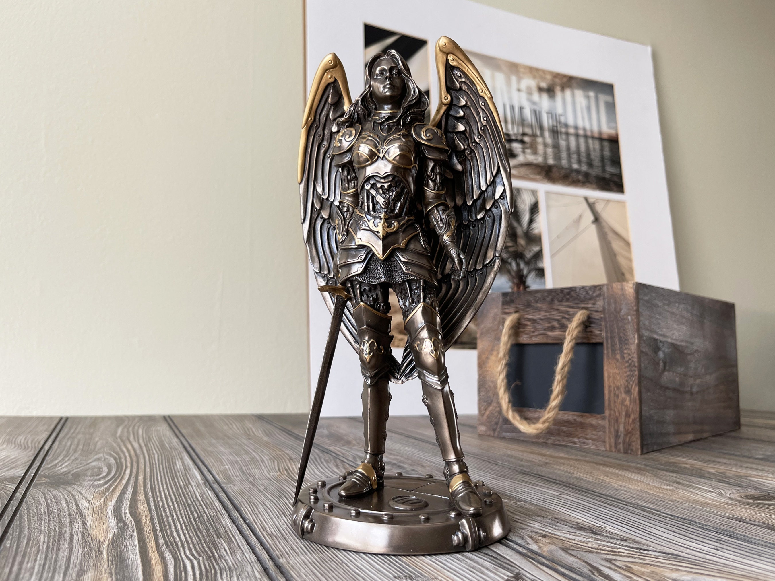Steampunk Mechanical Angel Statue Art Decor picture