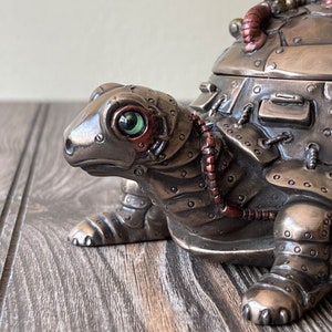 Handmade Steampunk Turtle With Trinket Box image 7