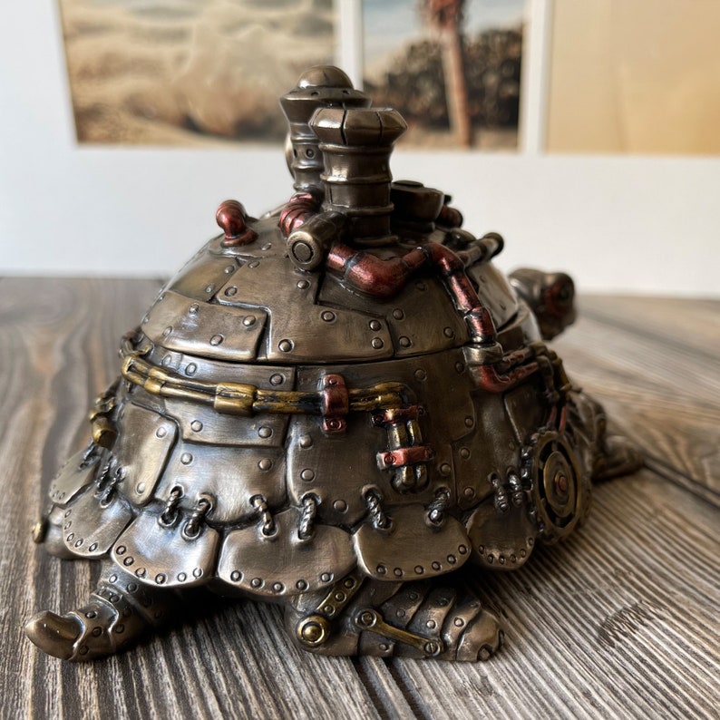 Handmade Steampunk Turtle With Trinket Box image 9