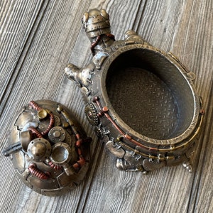 Handmade Steampunk Turtle With Trinket Box image 3