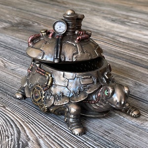 Handmade Steampunk Turtle With Trinket Box image 2