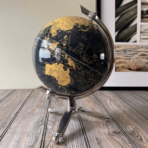 Polished World Globe | Custom Handcrafted Decorative Home Decor