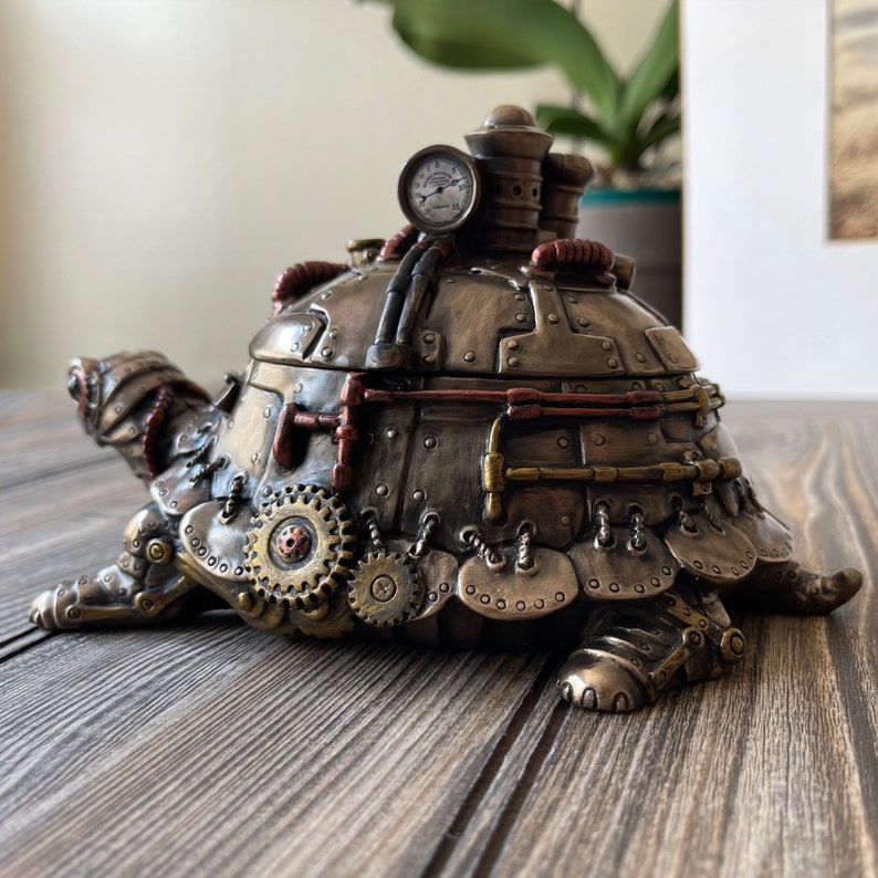 Handmade Steampunk Turtle With Trinket Box image 5