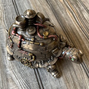 Handmade Steampunk Turtle With Trinket Box image 6