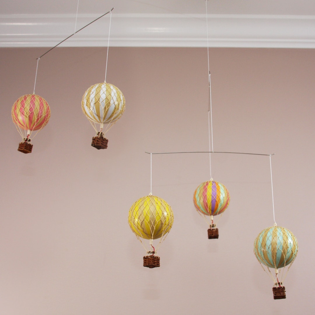 Hot Air Balloon Nursery Mobile Hanging Decor Etsy