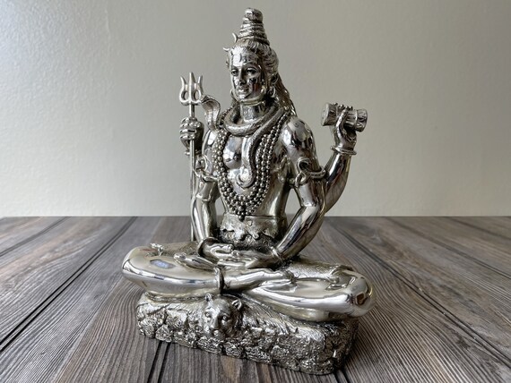 Decoración artesanal de la estatua de Shiva meditando | Etsy México
