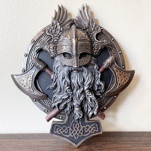 Viking Berserker Twin Axe Wall Decor Plaque