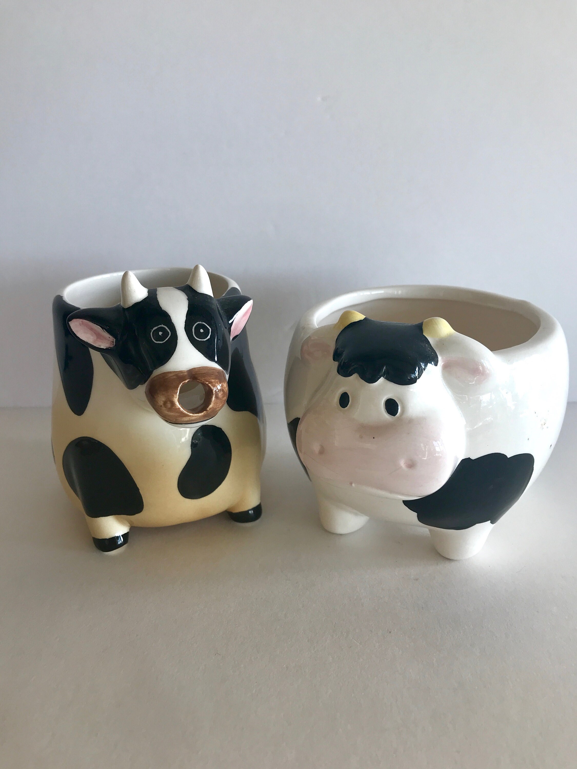 SALE Cow Creamer Sugar Set Vintage Creamer Sugar Holders Etsy