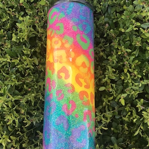 Sparkle Leopard Rainbow Tumbler