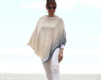 Striped Cotton Poncho