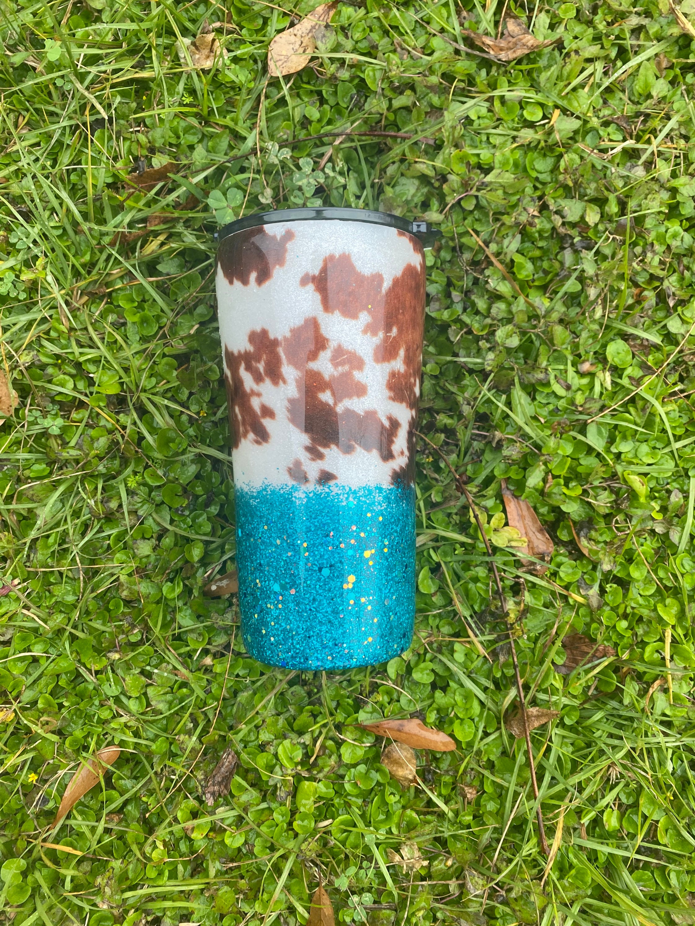 Custom Cowhide Tumbler Etsy