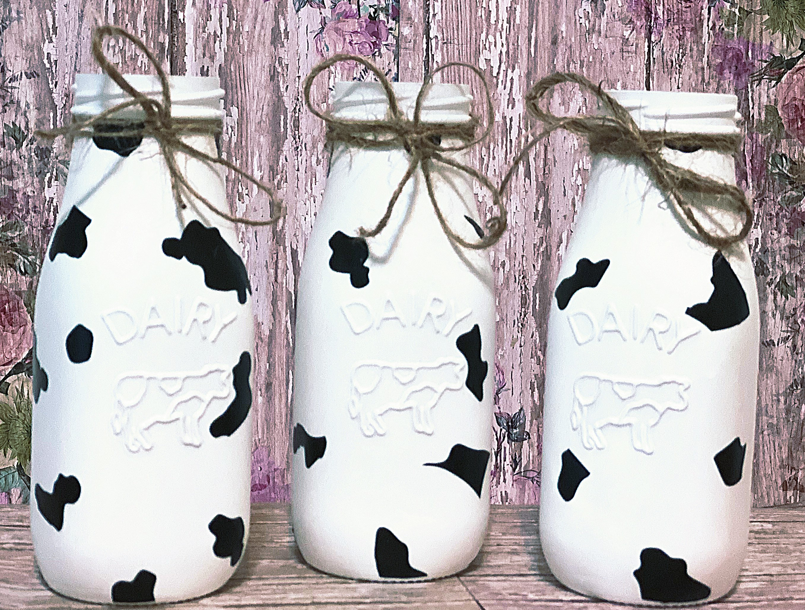 Cow Print Milk Jars - Etsy