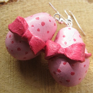 Speckled Easter Egg Earrings, Polymer Easter Egg Earrings, Pink Easter Egg Earrings, Easter Jewellery, Polymer Clay, Handmade