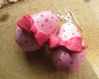 Speckled Easter Egg Earrings, Polymer Easter Egg Earrings, Pink Easter Egg Earrings, Easter Jewellery, Polymer Clay, Handmade