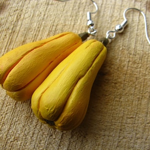 Butternut Squash Earrings, Squash Earrings, Vegetable Earrings, Food Earrings, Autumn Earrings, Polymer Clay Earrings, Handmade