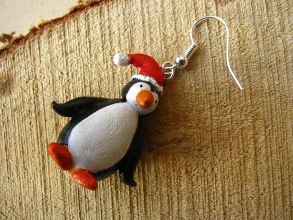 Christmas penguin sale earrings