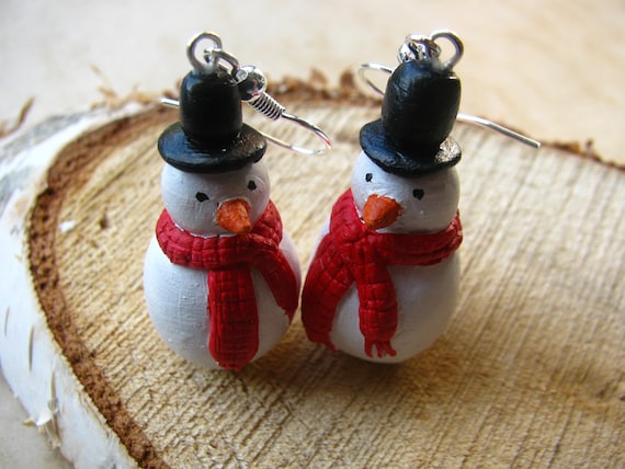 Buy Snowman Earrings Snowman Drop Earrings Christmas Earrings Christmas Drop Earrings Festive Earrings Polymer Clay Earrings Handmade Online in India Etsy