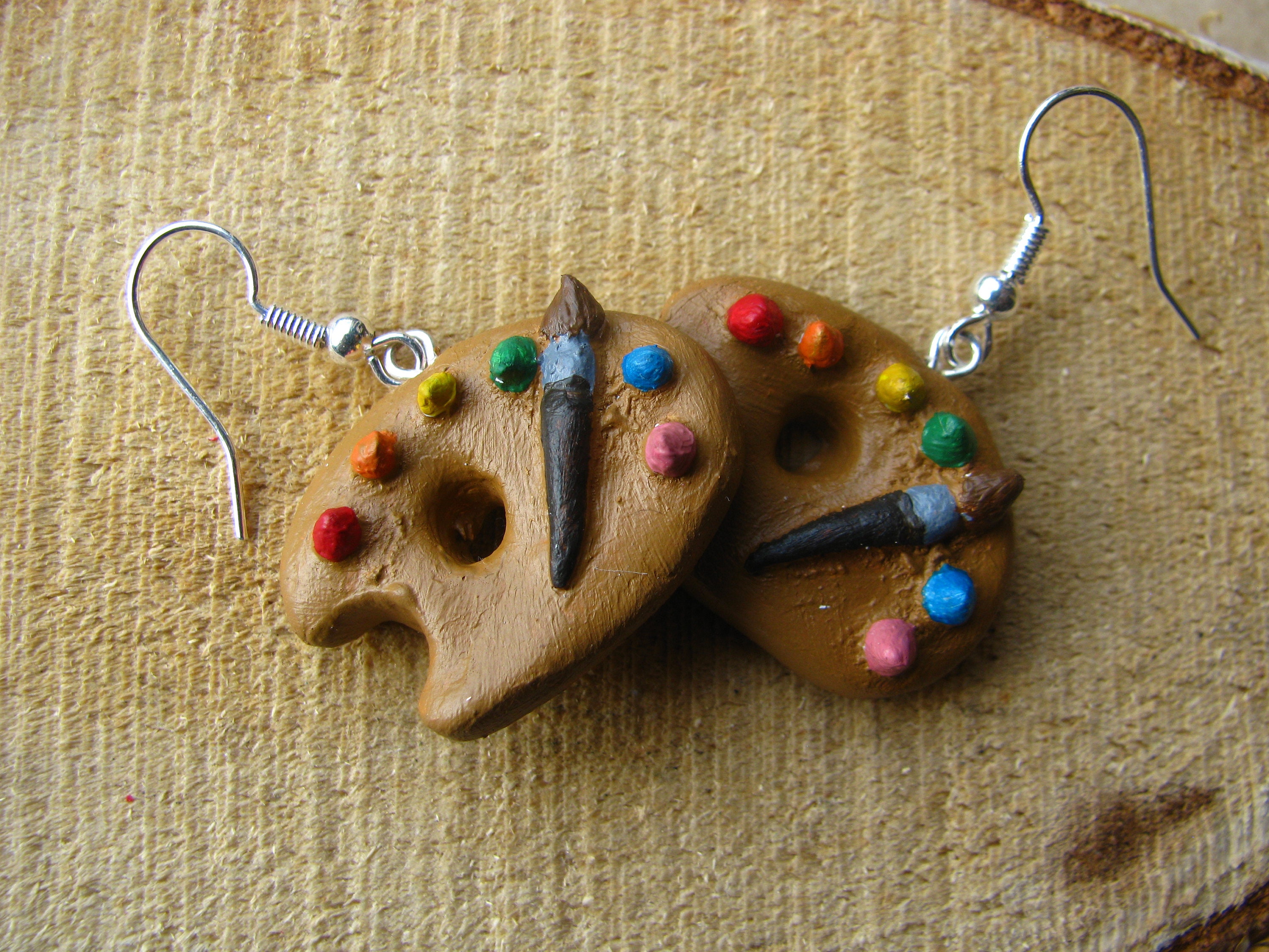 Paint Palette Earrings Paint Palette Drop Earrings Artist Etsy Australia