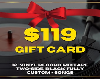 CARTA REGALO per Mixtape in vinile da 12" a due lati, nero, completamente personalizzato + canzoni per quella persona speciale