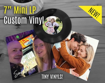 NOVITÀ! Mini disco in vinile LP da 7" mixtape a due lati, nero, completamente personalizzato + canzoni - La tua playlist su vinile, 7 minuti per lato, 14 in totale. Stampa VELOCEMENTE