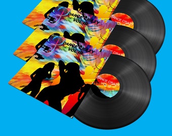 Drei 12-Zoll-Mixtape-Schallplatten: Zweiseitig, Schwarz - Ihre beste Wiedergabeliste auf Vinyl-LP (20 Minuten pro Seite) - inklusive Cover und Vinyl-Aufklebern