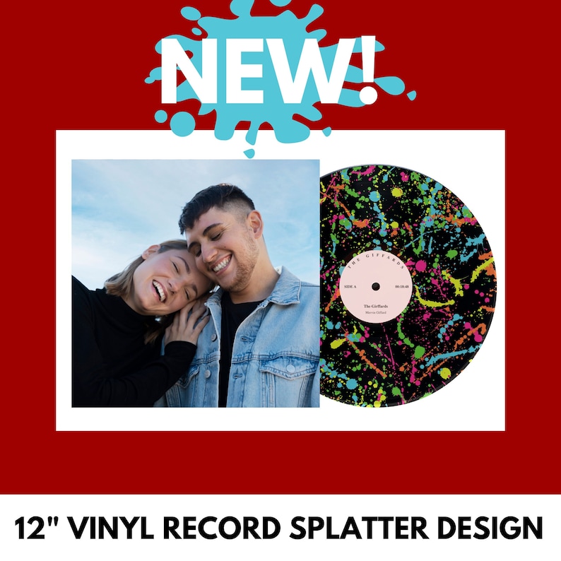 NEW! 12" Splatter / Paint Drip Picture Vinyl Mixtape Two Sided, Fully Custom + Songs, Entire Record - Your Amazing Playlist On Vinyl