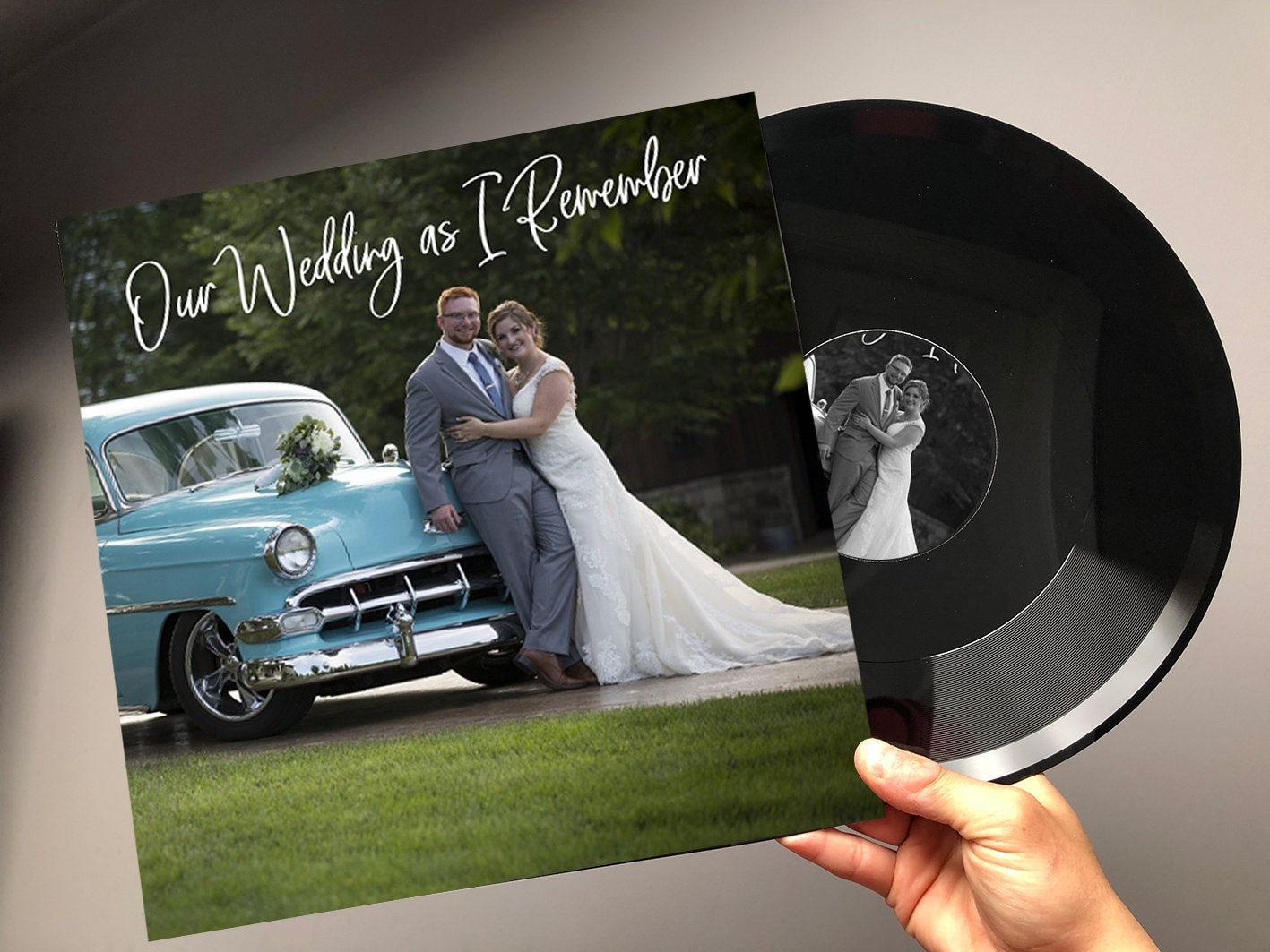 12" Custom Vinyl Wedding Record - Your Special Music Mixtape on Vinyl. Send Us Photos then We Will Design Your Cover & Sticker Art Work!