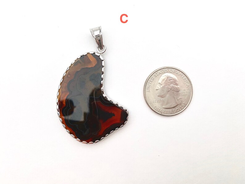 Your Choice Green Yellow Brown Statement Pendant Agate Gemstone Pendant with Sterling Silver Kasidon