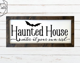 Haunted House Sign, Halloween Sign, Fall decor, Wood Sign, Fall Wood Sign, Fall Seasonal decor